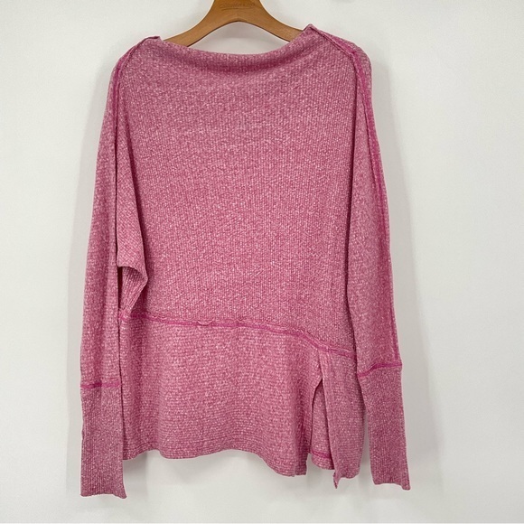 We The Free, Free People Pink Knit Boho‎ Loose Fit Oversized Top Size Medium C5 - Picture 2 of 9